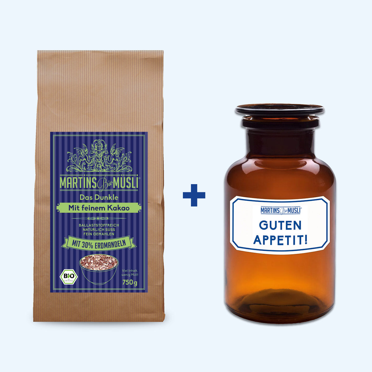 Geschenkset Farmacia, Bio Schoko-Müsli + Vorratsglas