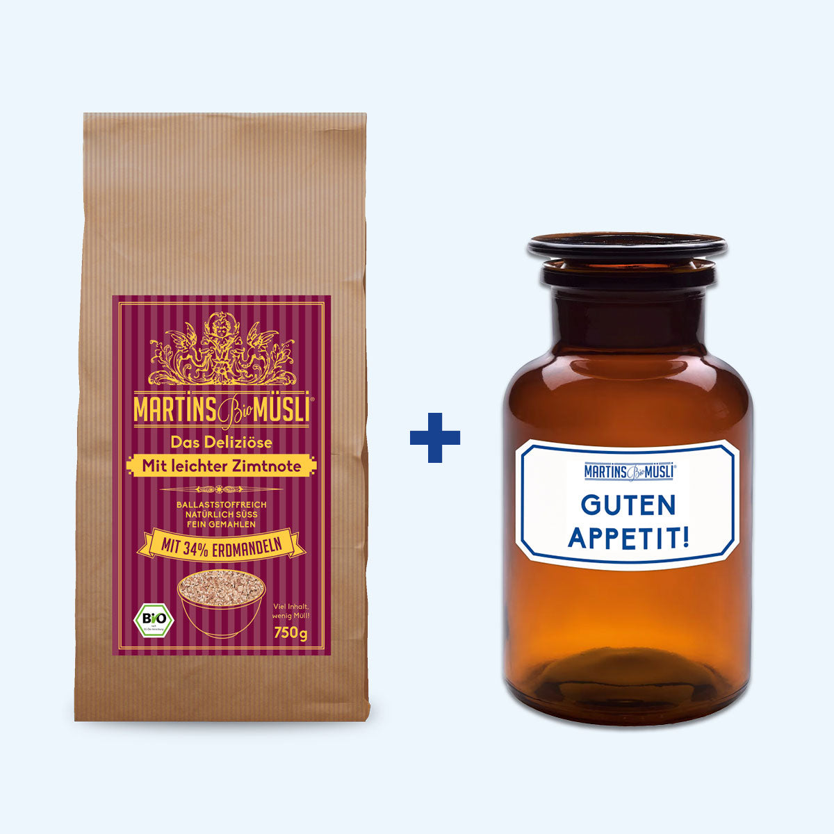 Geschenkset Farmacia, Bio Zimt-Müsli + Vorratsglas